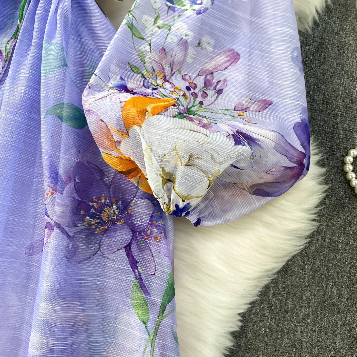 Elegant French Style round Neck Long Sleeve Dress Women's Spring Autumn Heavy Work Floral Embroidery A-Line Skirt Dress