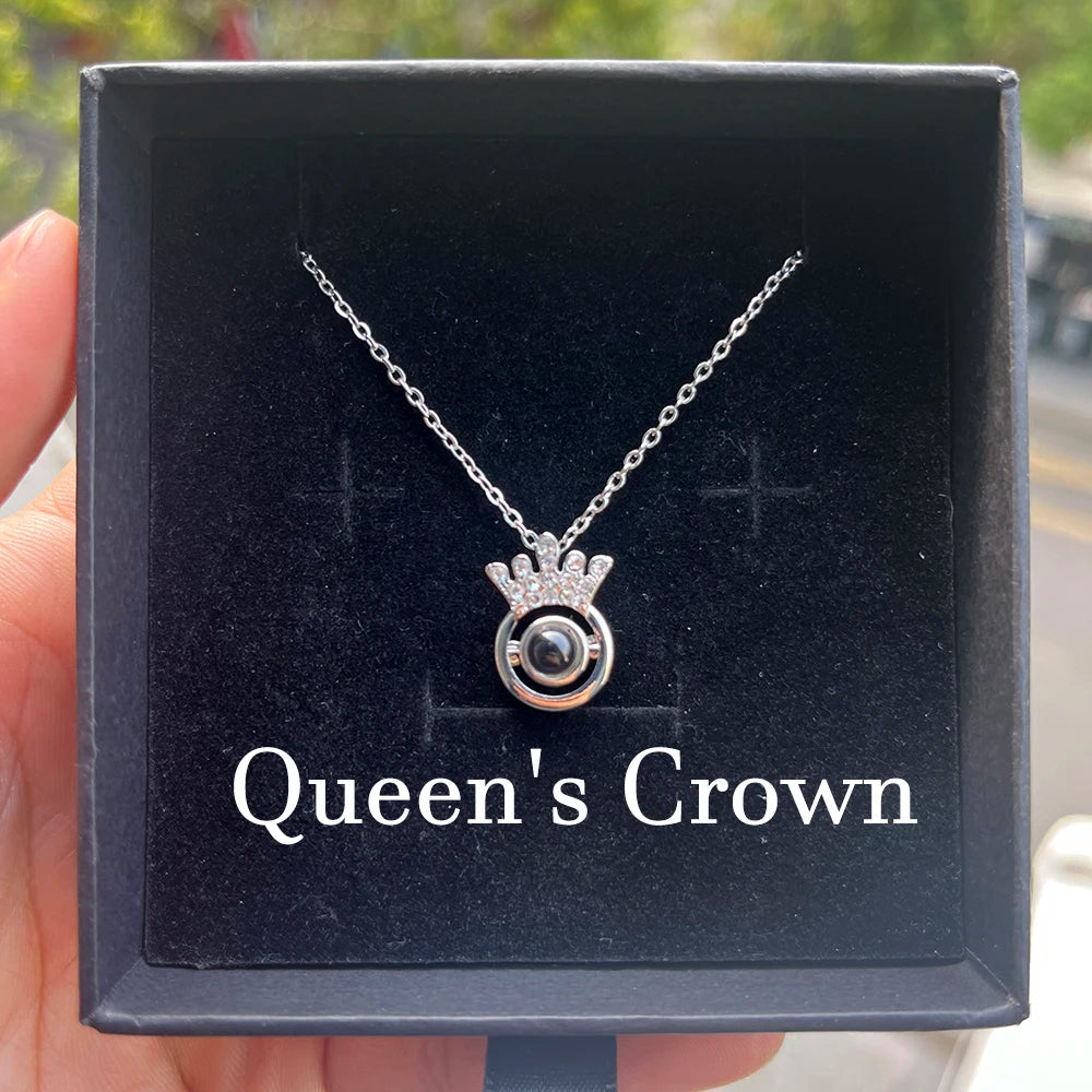 Personalized Photo Projection Necklace – Custom Heart Pendant with Your Picture Inside