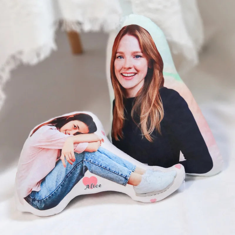 Personalized Photo Pillow — Custom Humanoid Cushion Gift