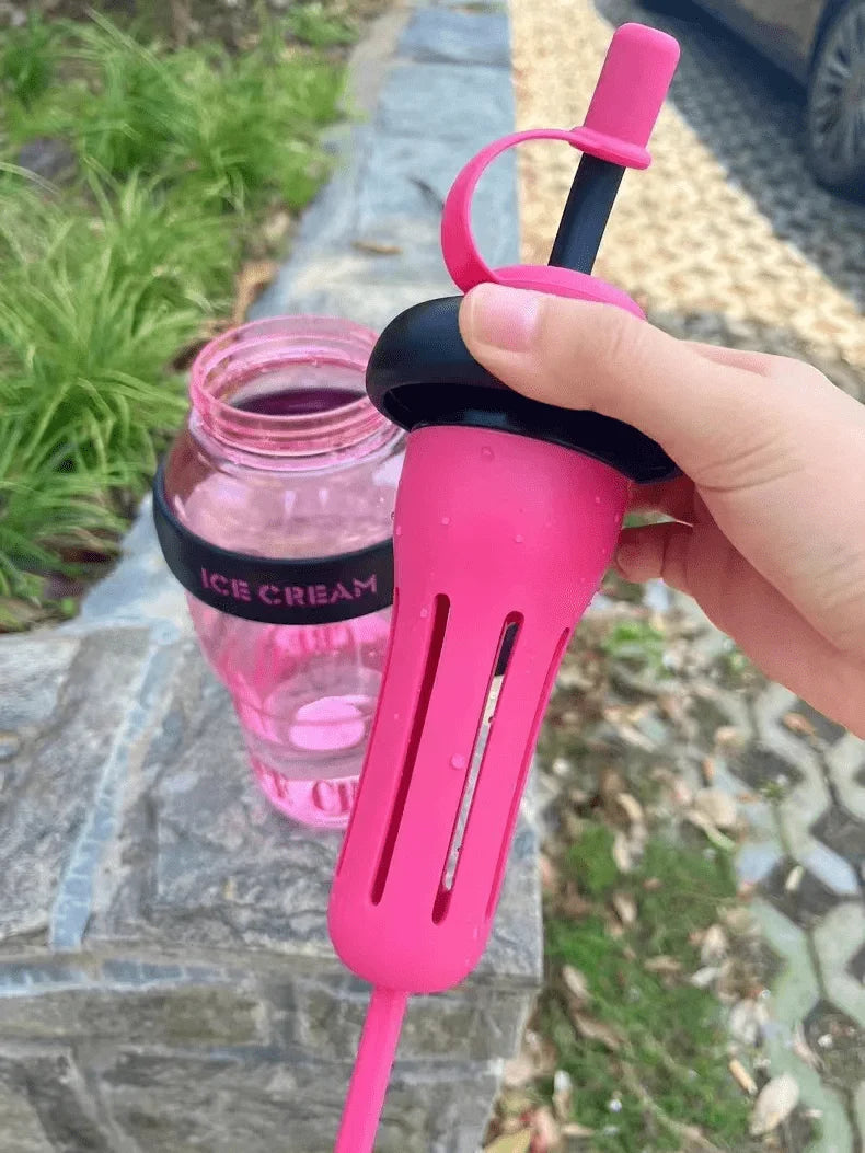 Large-Capacity Sports Water Bottle with Straw — 1300ml BPA-Free