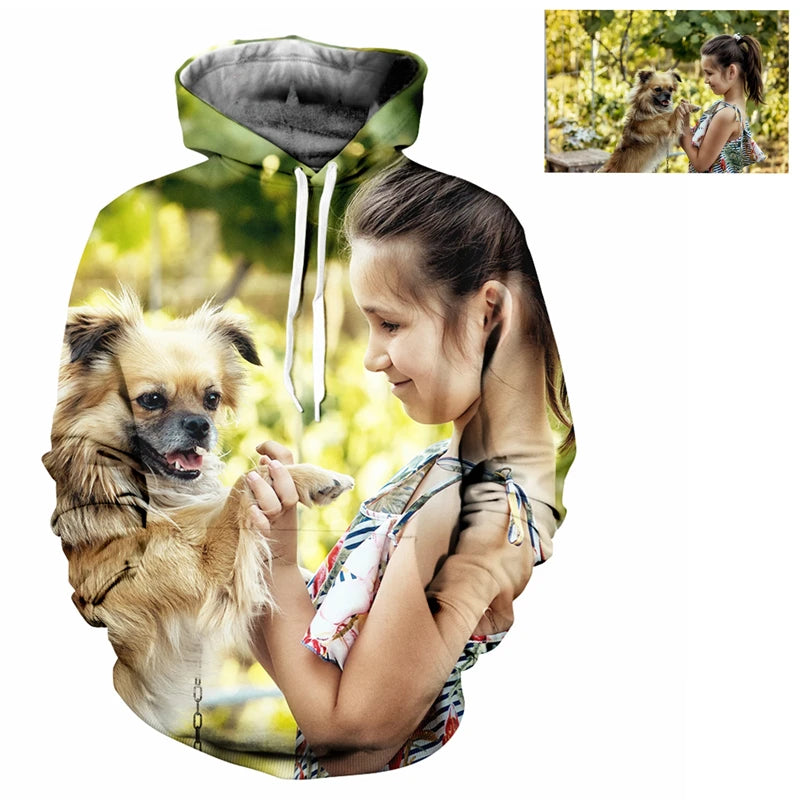 Personalized 3D Print Hoodie — Custom Photo, Logo & Name