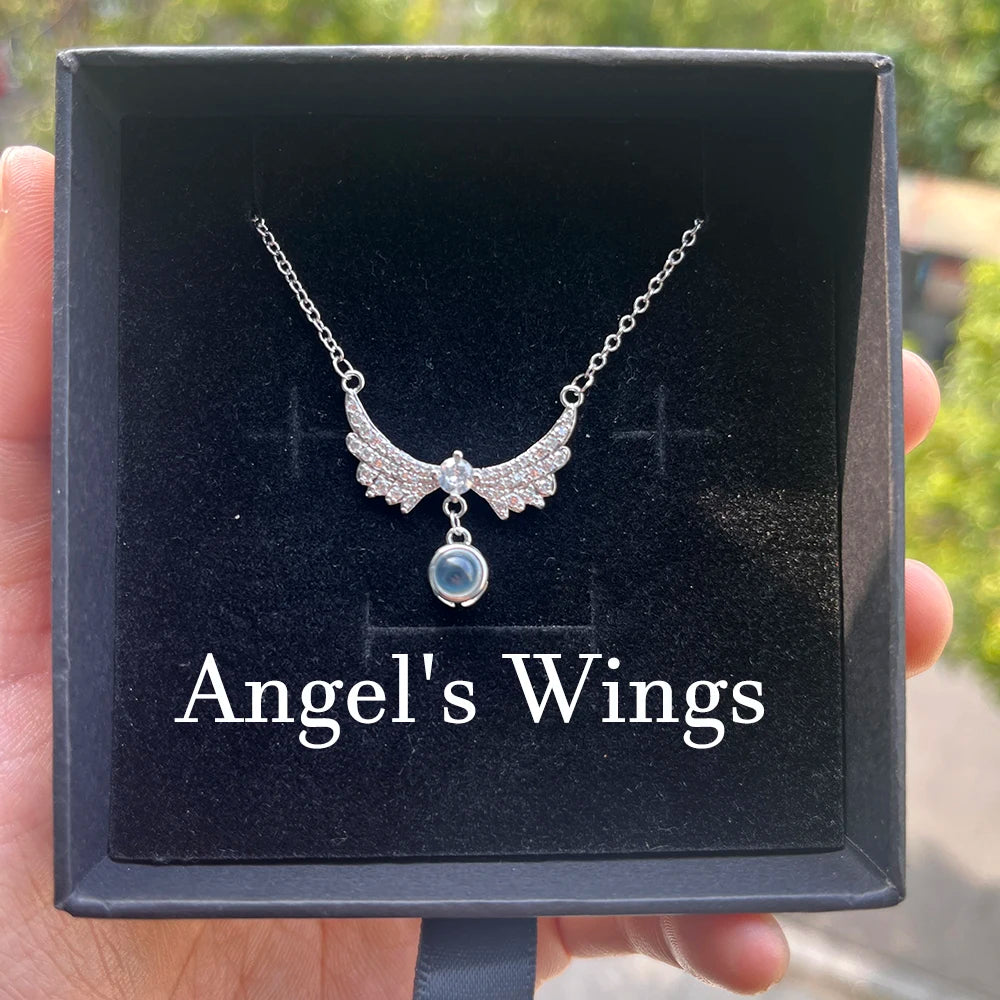 Personalized Photo Projection Necklace – Custom Heart Pendant with Your Picture Inside