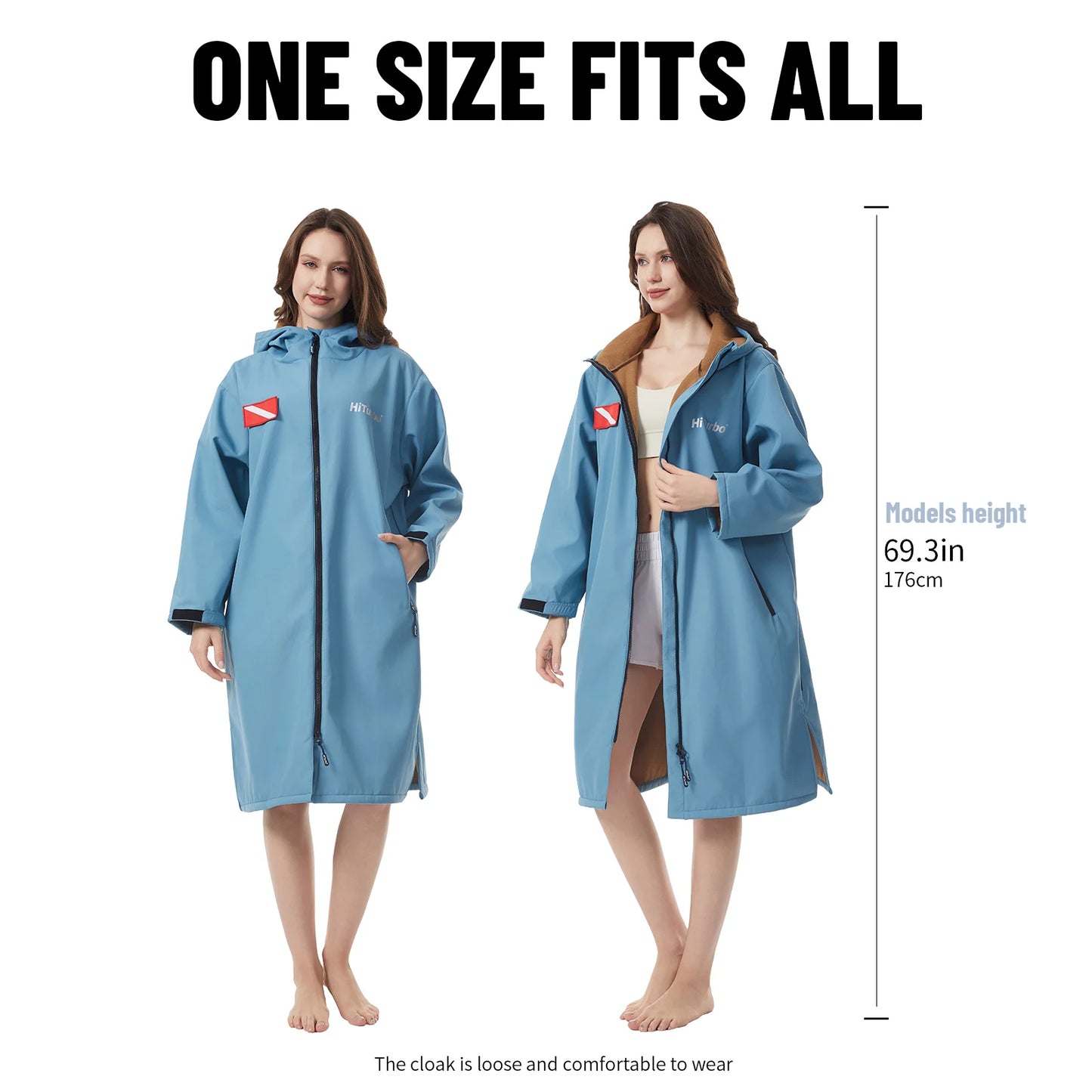 Hooded Waterproof Changing Cape – Windproof Quick-Dry Surf Robe