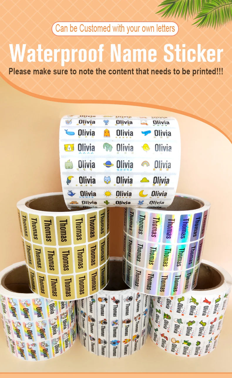 210pcs Personalized Waterproof Name Tag Stickers for Kids