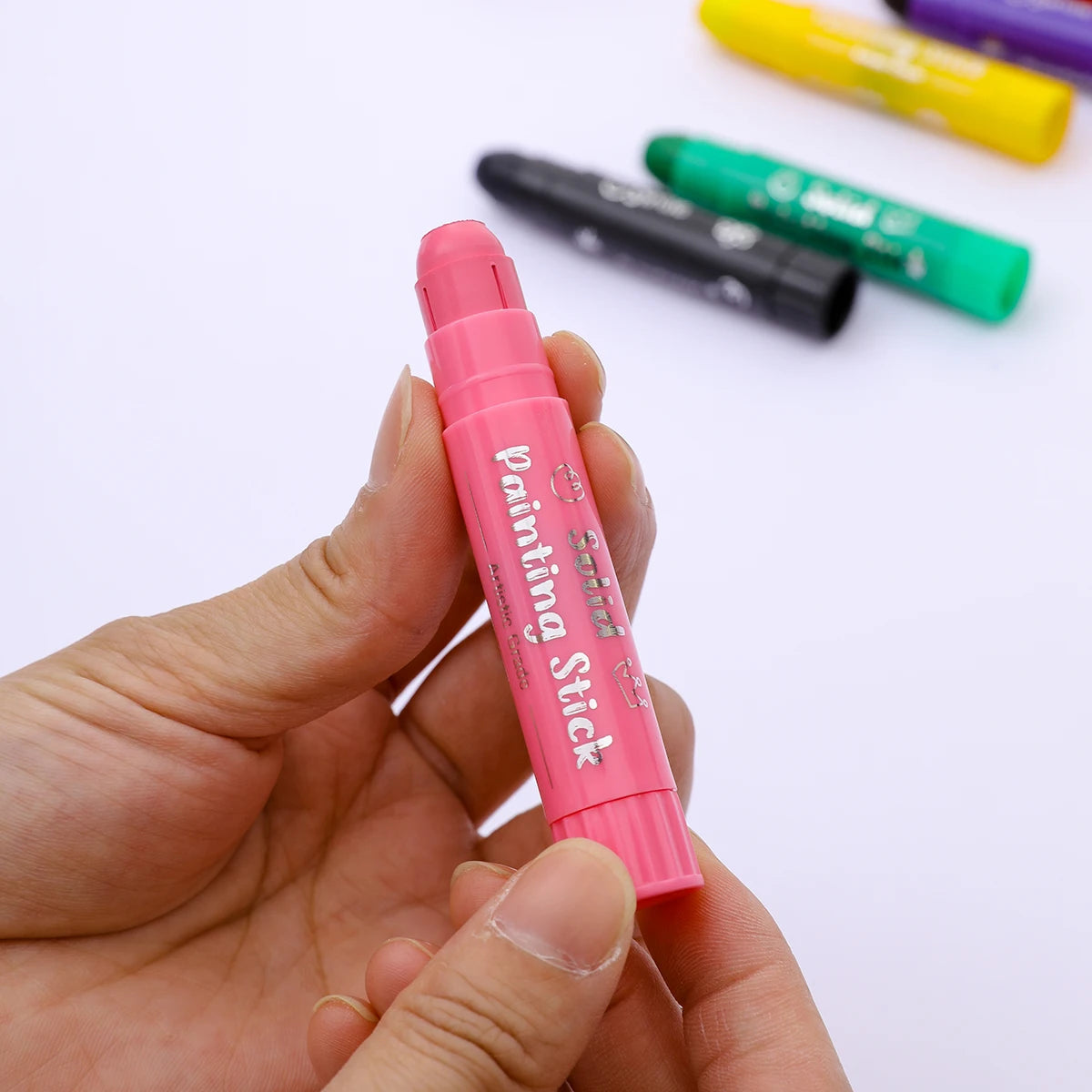 Solid Paint Sticks Set — Washable Colors for Kids & Students