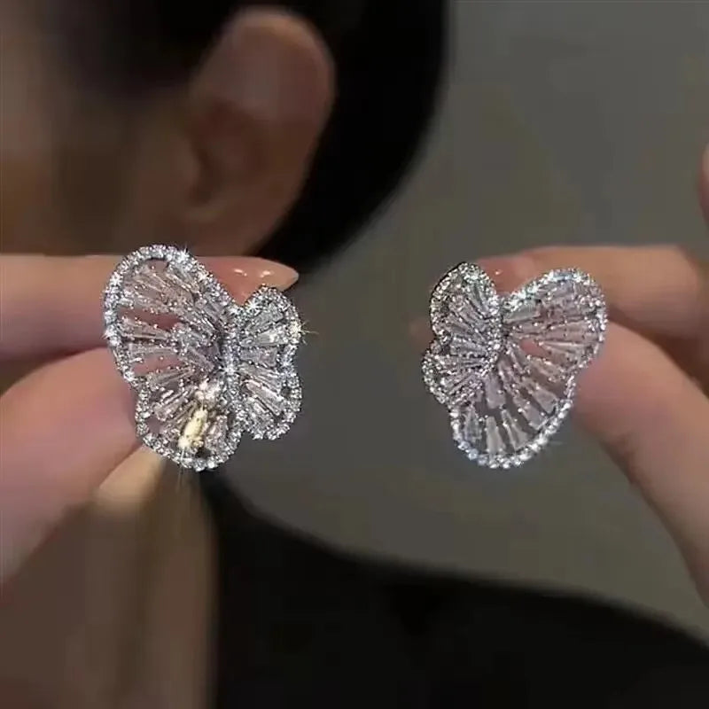 Fashion Luxury Geometric Dangle Drop Earrings for Women Wedding Party Jewelry Accessories Gorgeous Cubic Zirconia Bridal Brincos