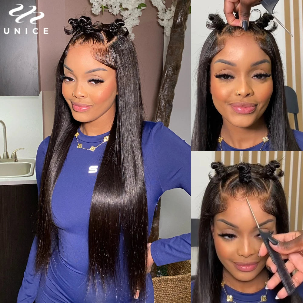 13x4 Pre-Everything Straight Human Hair Wig With Drawstring Glueless Ready To Wear