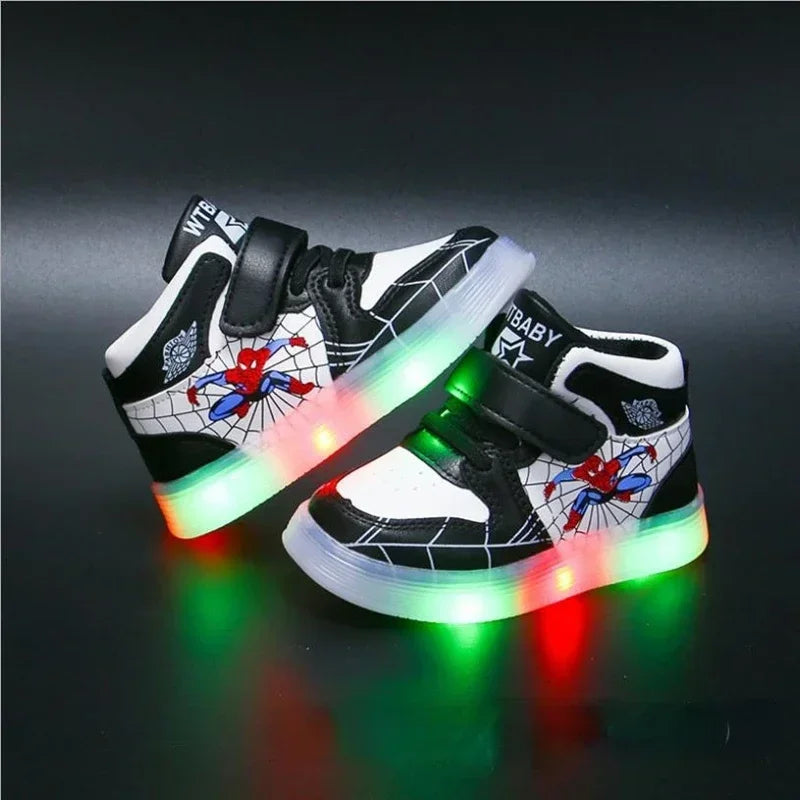 Children's Led Light Shoes Fashion   Boys Sneakers Girls Cartton Casual Shoes Breathable Kids Sport Shoes