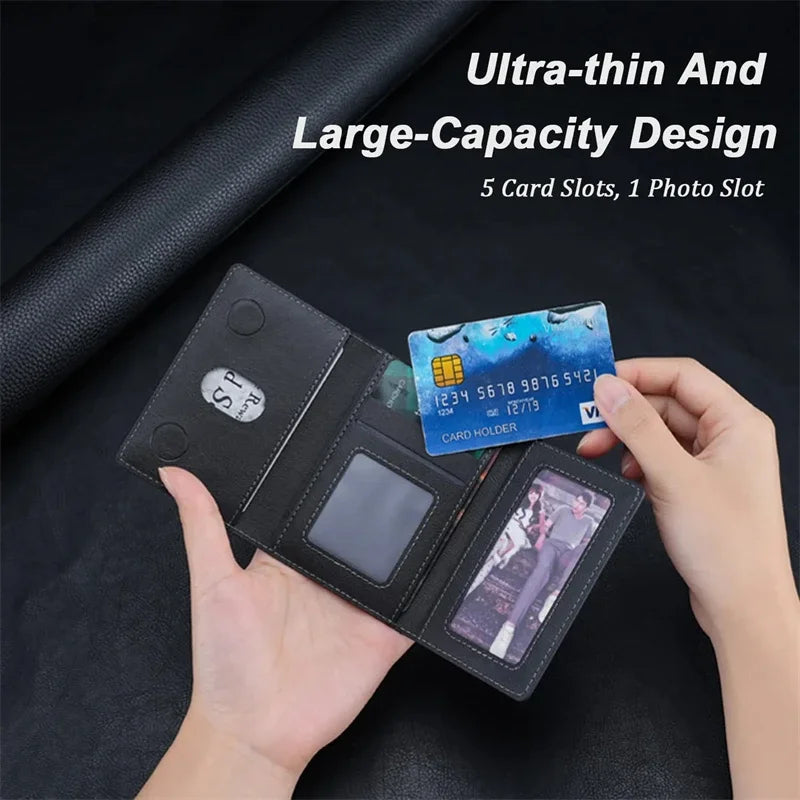 Magnetic Folding Phone Wallet & Stand — PU Leather