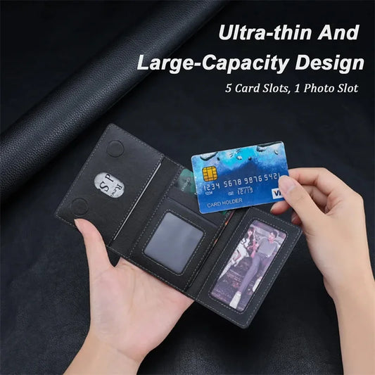 Magnetic Folding Phone Wallet & Stand — PU Leather