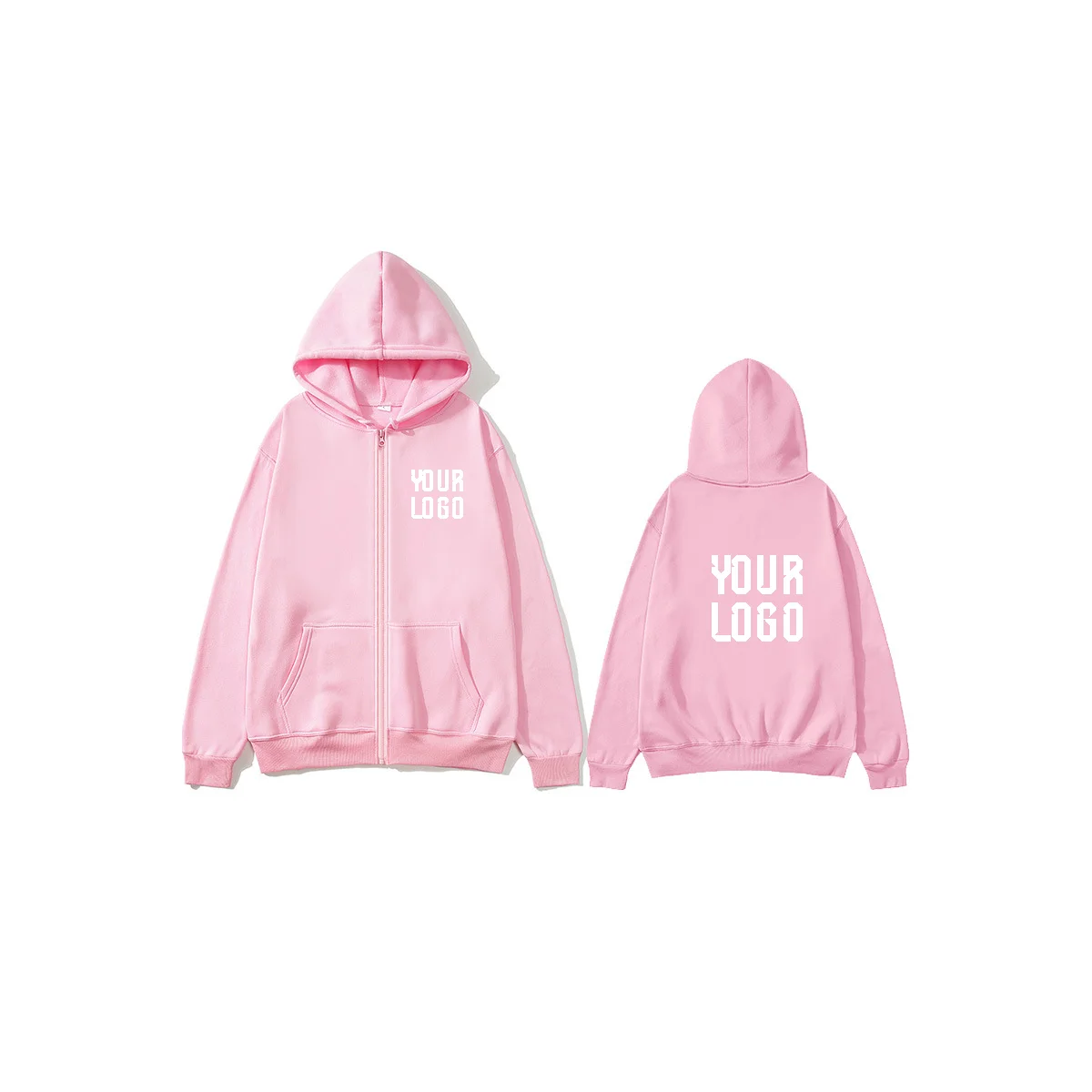 Personalized Zip-Up Hoodie — Custom Text & Pattern | Unisex