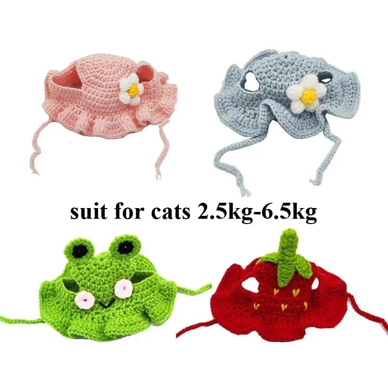 Cute Floral Pet Hat for Cats & Small Dogs