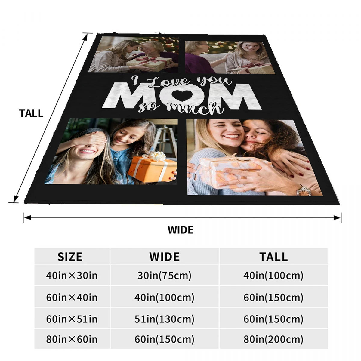 Custom Photo Blanket for Mom | Personalized Blanket