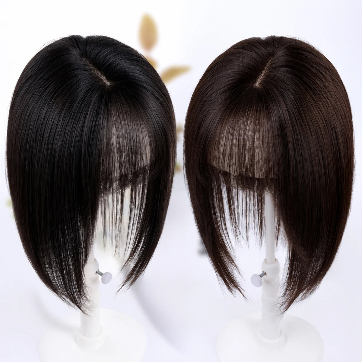 Straight Clip-In Hair Topper with Silk Base