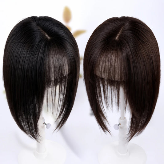 Straight Clip-In Hair Topper with Silk Base