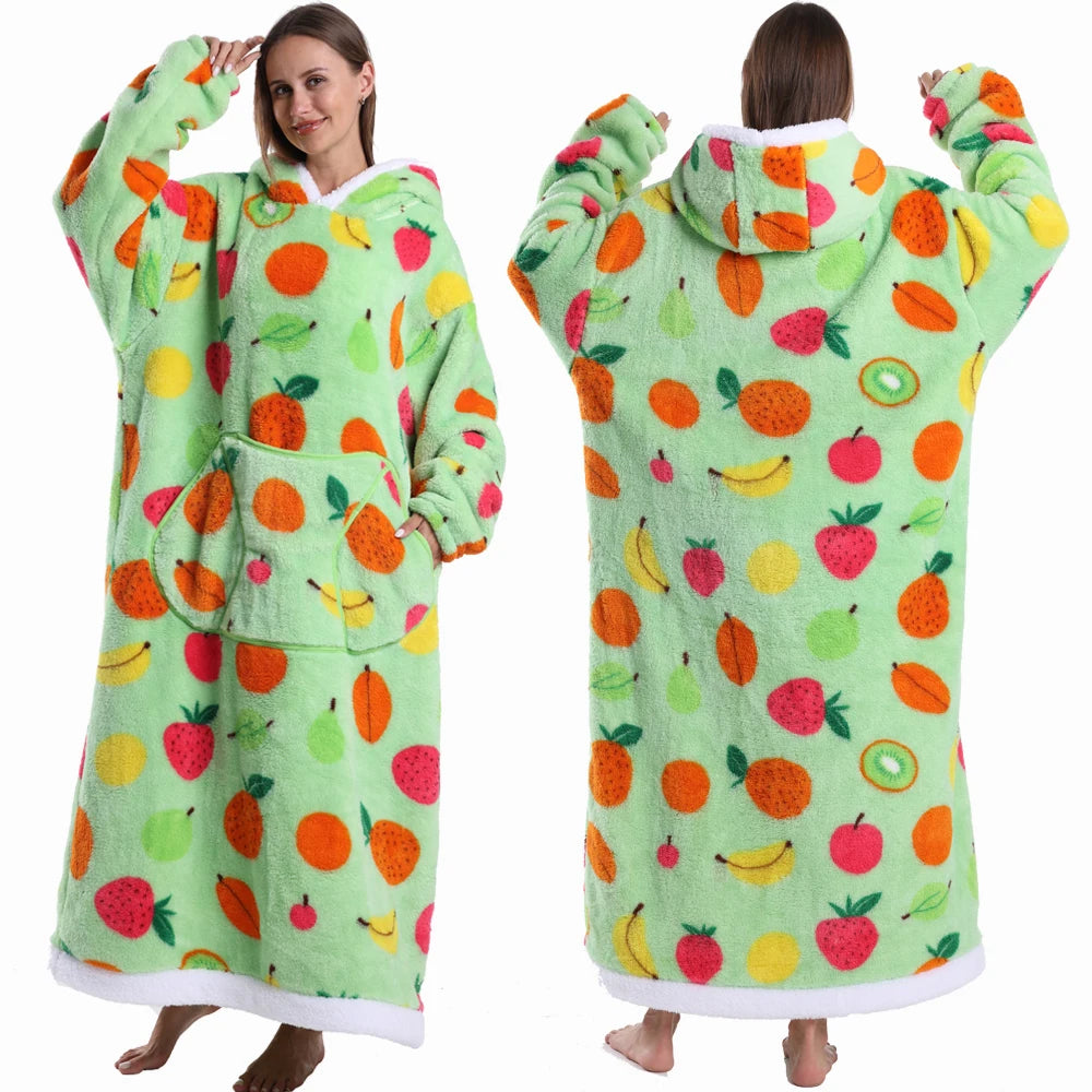 Cartoon Wearable Blanket Hoodie for Adults