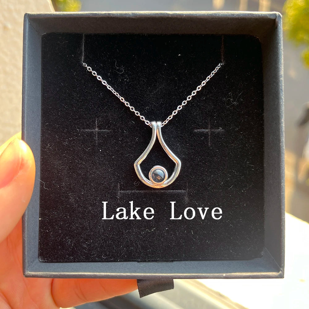 Personalized Photo Projection Necklace – Custom Heart Pendant with Your Picture Inside