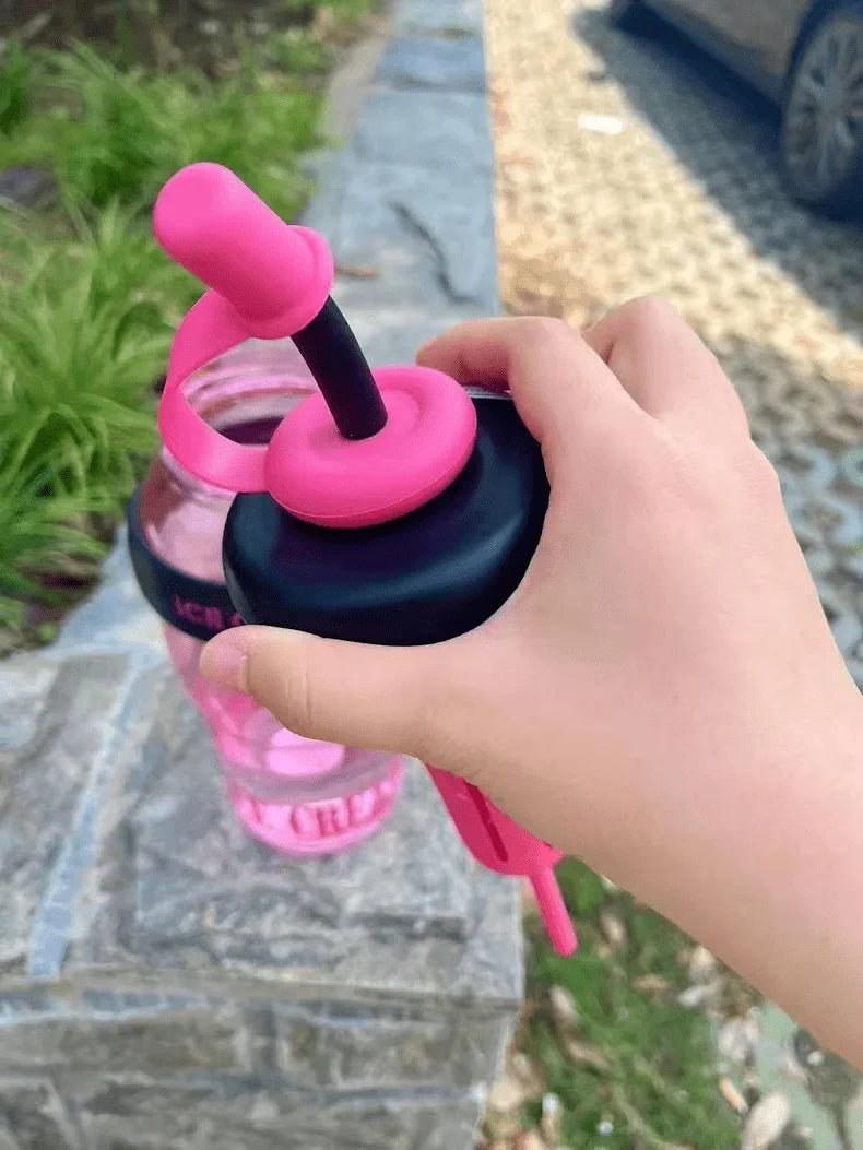 Large-Capacity Sports Water Bottle with Straw — 1300ml BPA-Free