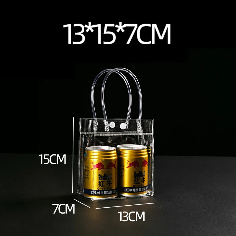 Transparent PVC Gift Tote Bags with Handle — Clear Plastic Packaging Bags