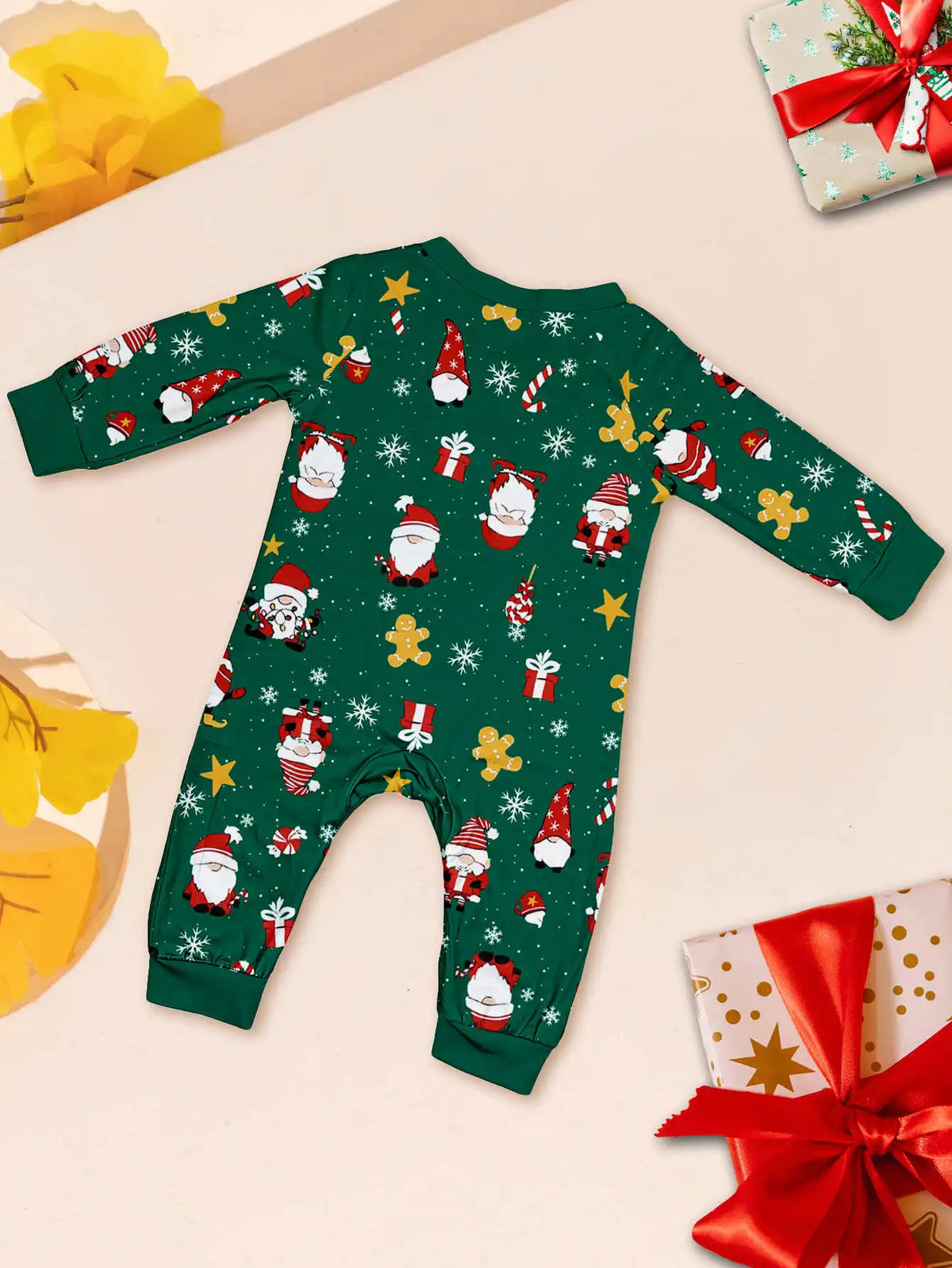 Christmas Family Matching Pajamas, Green Pattern Set for Mom, Dad & Kids