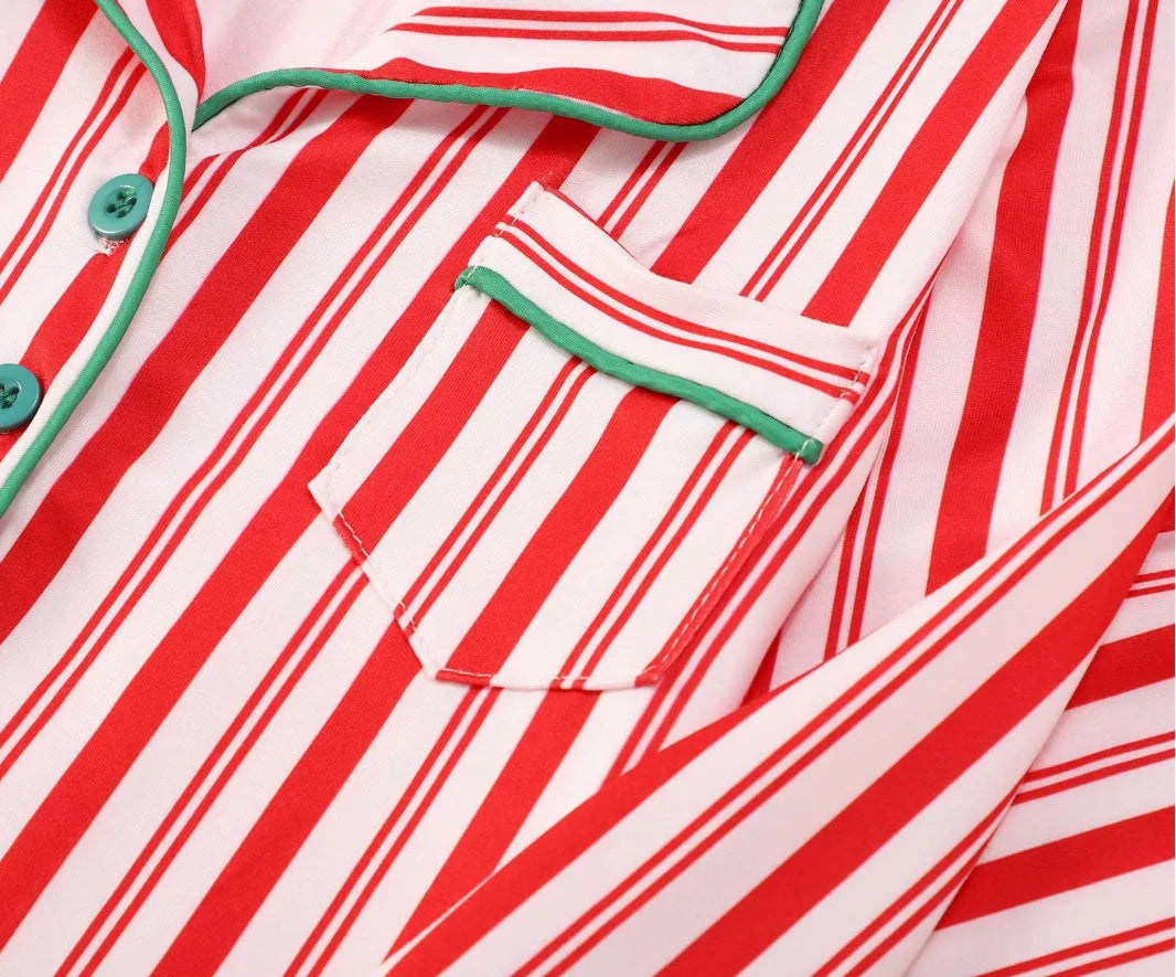 Matching Striped Christmas Family Pajamas for Adults, Kids, Babies & Dogs