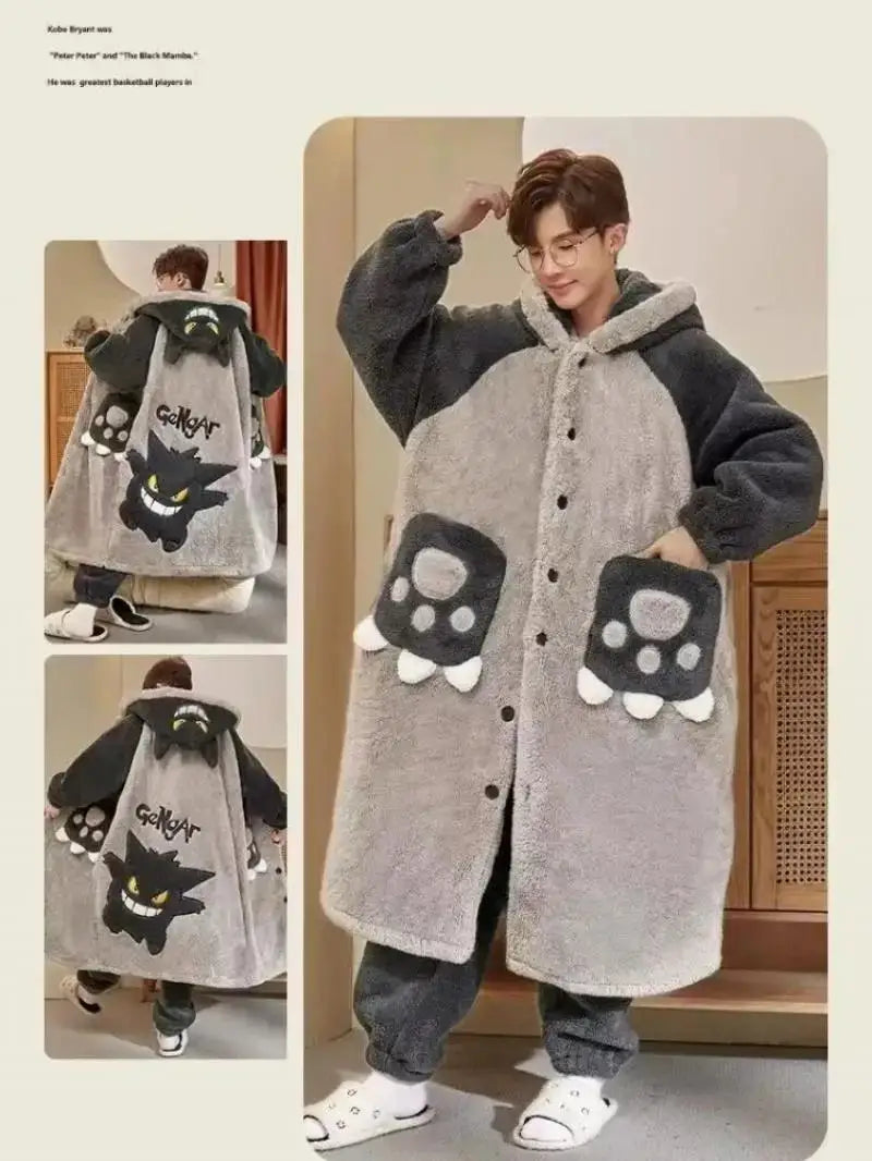 Pikachu Print Men's Fleece Pajama Set
