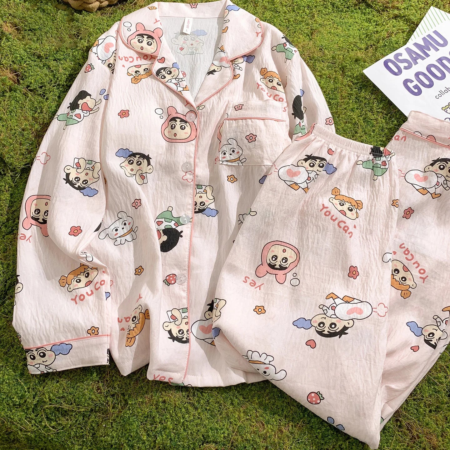 Crayon Shin-Chan Anime Pajamas Set — Women's Kawaii Cartoon Homewear