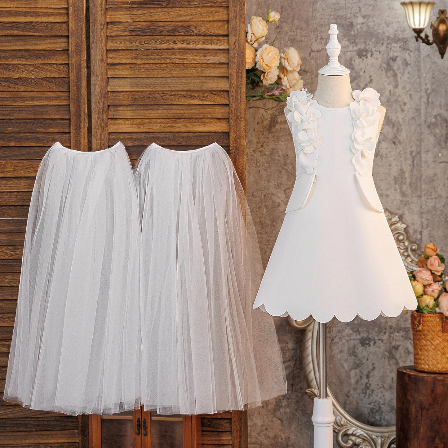 Fashion Baptism Bridesmaid Girls Dress Elegant Flower Birthday Party Princess Prom Dresses Girl Bow Wedding Pageant Evening Gown