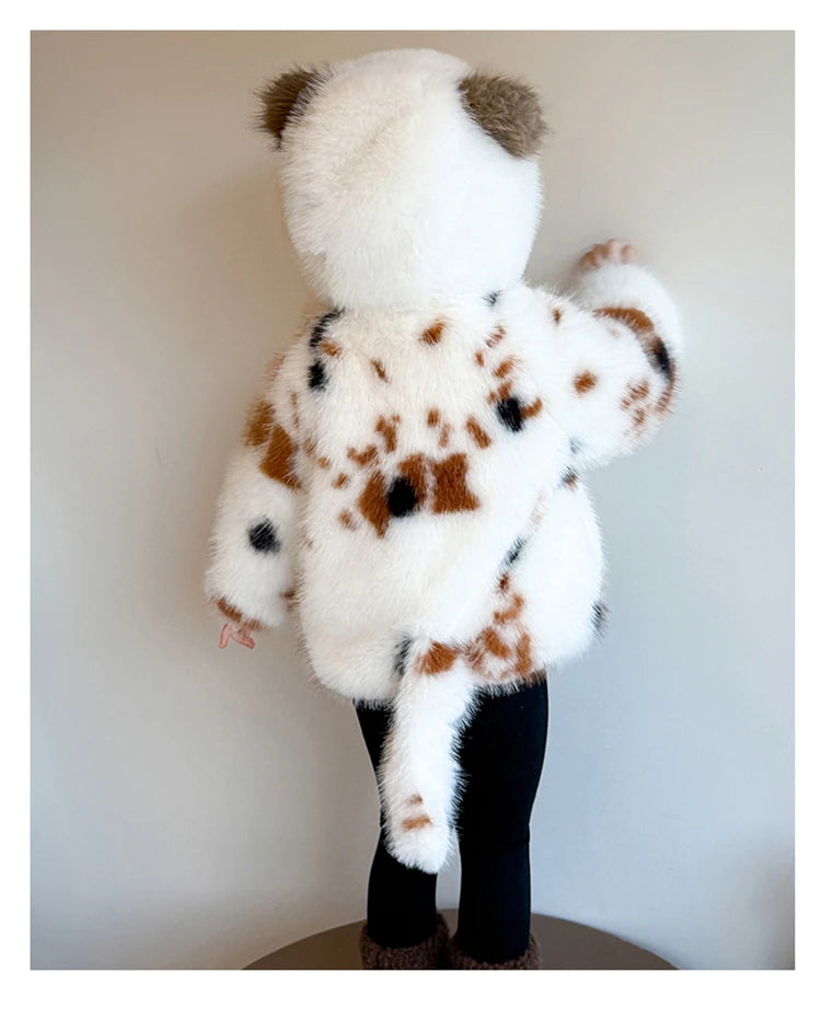 Adorable Faux Fur Cat Coat for Kids — Warm Winter Jacket