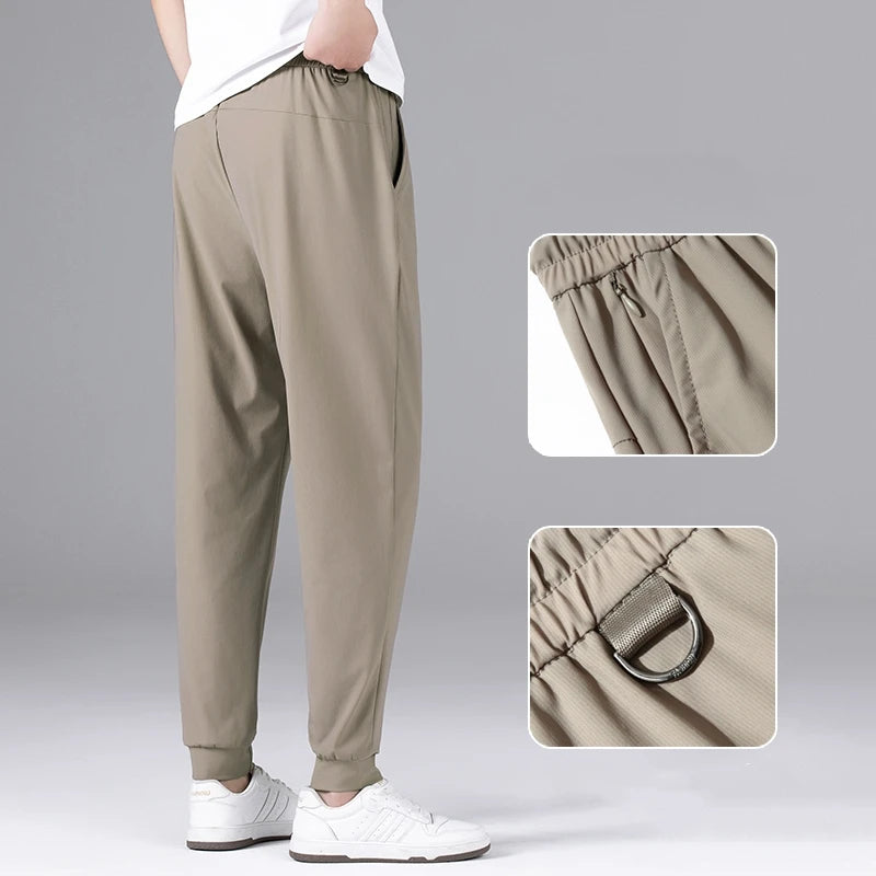 Men's Plus Size Ice Cool Casual Pants – Loose Elastic Waist Trousers (M–9XL)