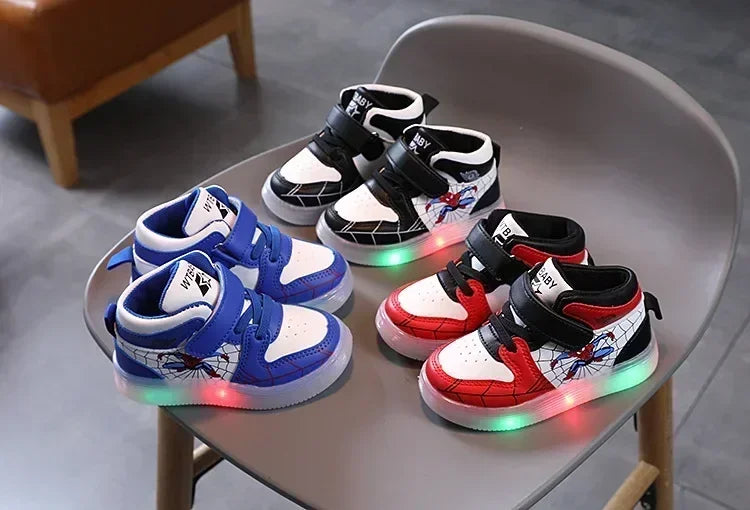 Children's Led Light Shoes Fashion   Boys Sneakers Girls Cartton Casual Shoes Breathable Kids Sport Shoes