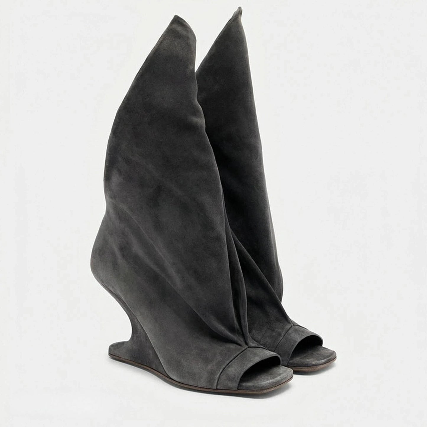 European and American High-quality Trendy Fashion Stage Walking Sleeve Short Boots for Women, Square Toe Open Toe Cool Boots