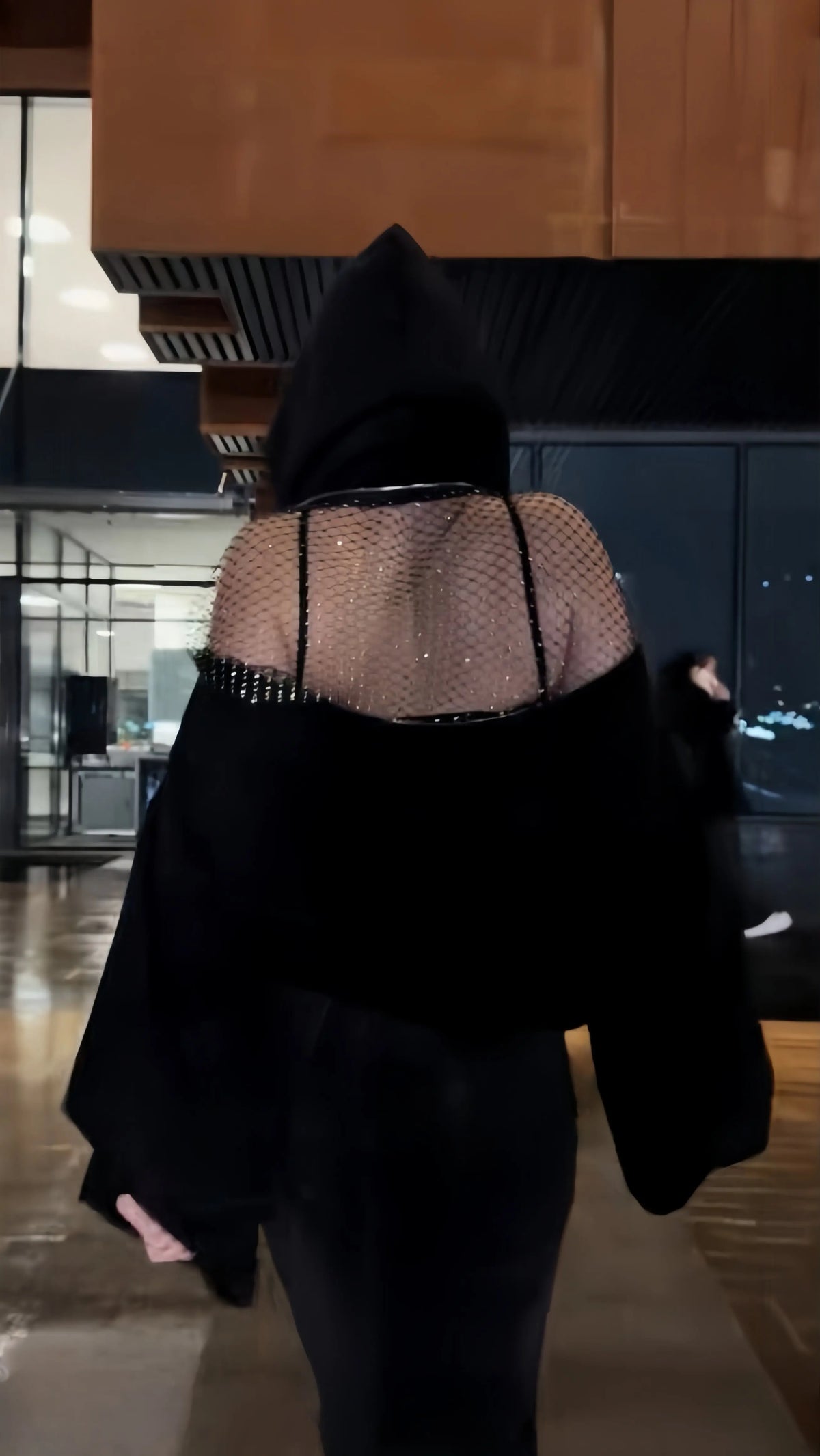 Sexy Perspective Backless Hoodie Woman's Spring Autumn Fashion Lace Patchwork Solid Color Loose Pullover Sweatshirt For Ladies