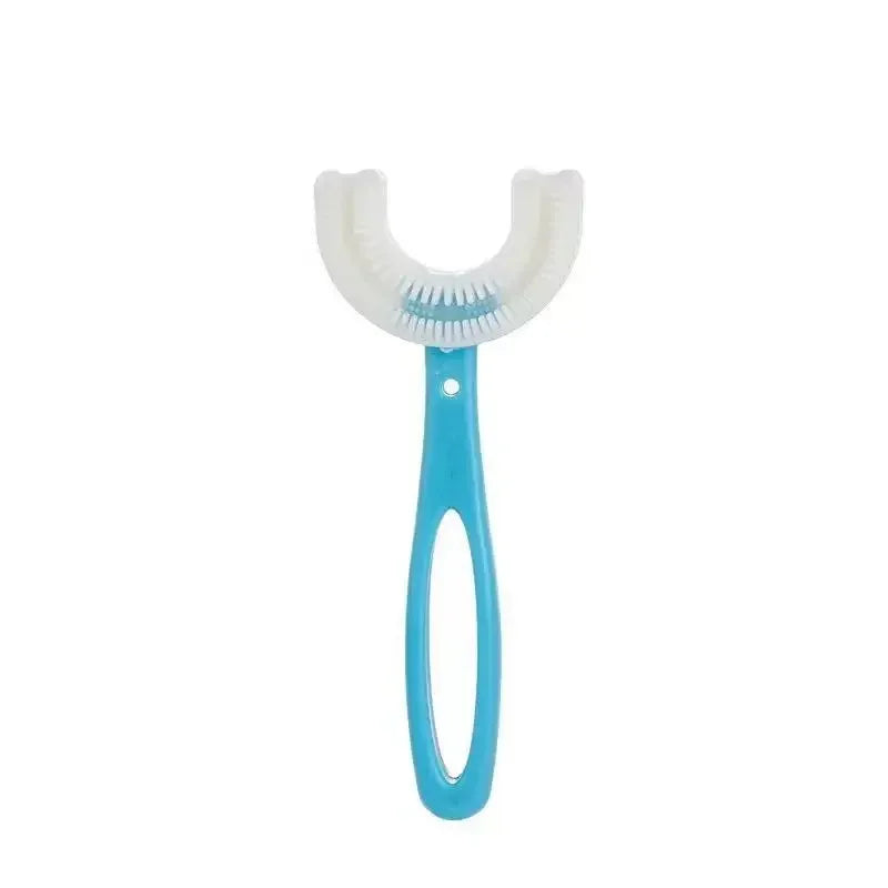Kids U-Shaped Silicone Toothbrush — 360° Cartoon Design for Ages 1–12