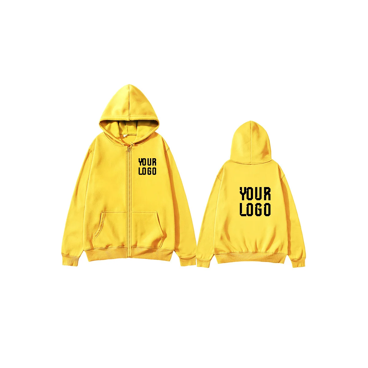Personalized Zip-Up Hoodie — Custom Text & Pattern | Unisex