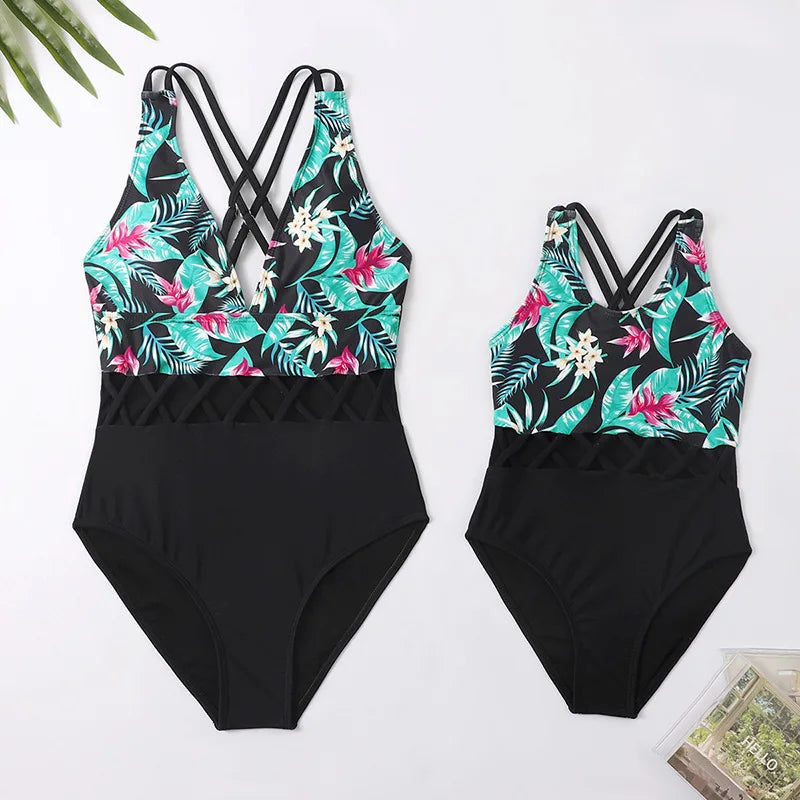 Family Matching Swimsuit — Mom & Daughter Tie-Dye Bikini Set