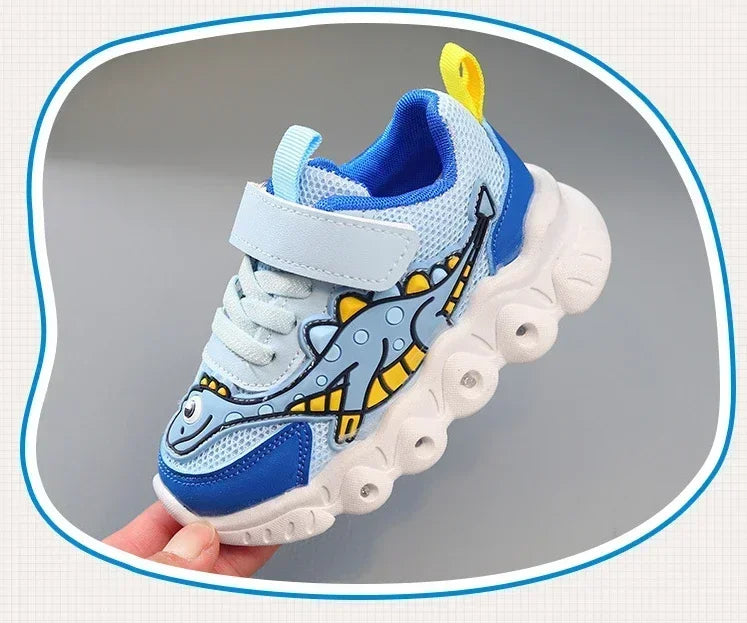 LED Children Cute Cartoon Boys Casual Sneaker for Children Shoes Girl Mesh Breathable Lighting Shoes Baby Illuminated Shoe