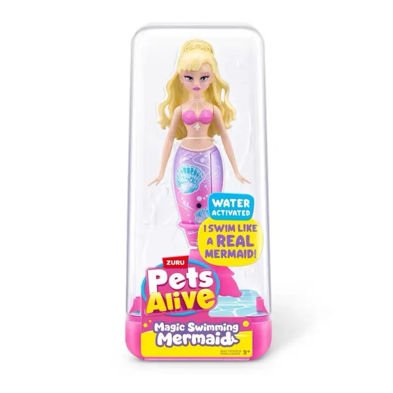 NEW Genuine Zuru Pets Alive Anime Action Figure Swimming Axolotls Magic Swimming Mermaid Diy Toy Model Collection Toy for Boys