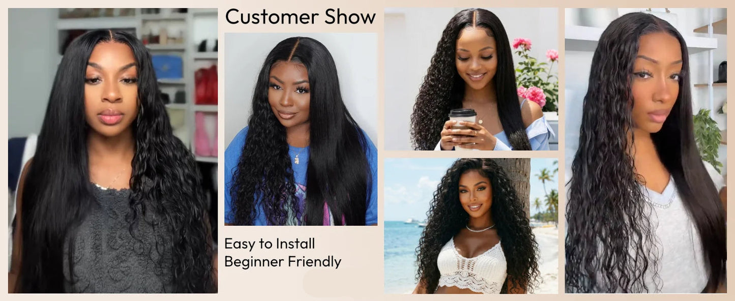 13x4 Bye Bye Slip Lace Frontal Wet & Wavy 2-in-1 Glueless Human Hair Wig