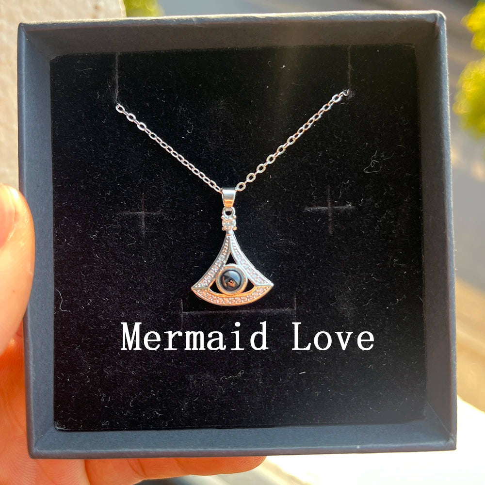 Personalized Photo Projection Necklace – Custom Heart Pendant with Your Picture Inside