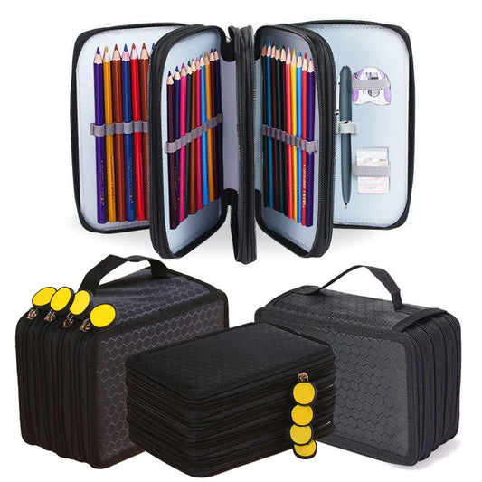 72 Holes Four Layers Pencil Case — Large Capacity Kawaii Pen Storage Bag