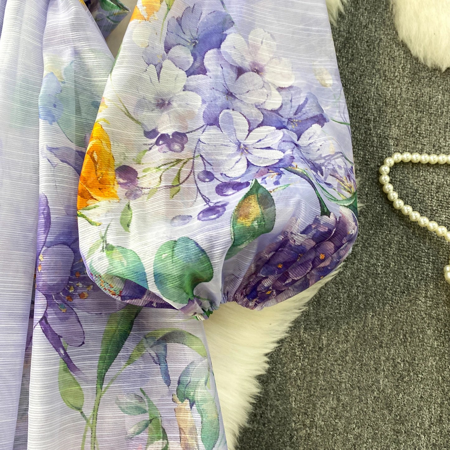 Elegant French Style round Neck Long Sleeve Dress Women's Spring Autumn Heavy Work Floral Embroidery A-Line Skirt Dress