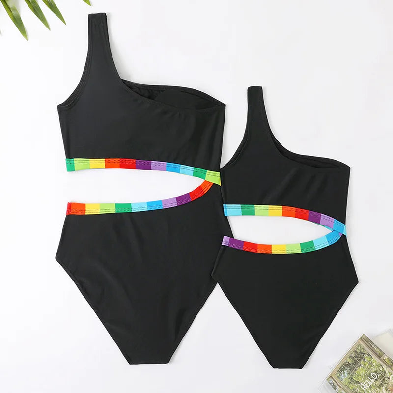 Family Matching Swimsuit — Mom & Daughter Tie-Dye Bikini Set