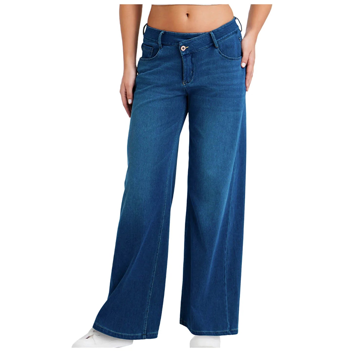 Women's Oversize Baggy Jeans — High Waist Stretch Denim Loose Straight Pants