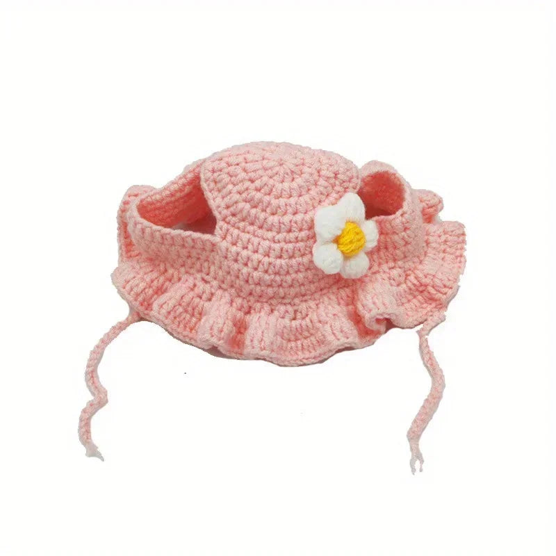 Cute Floral Pet Hat for Cats & Small Dogs