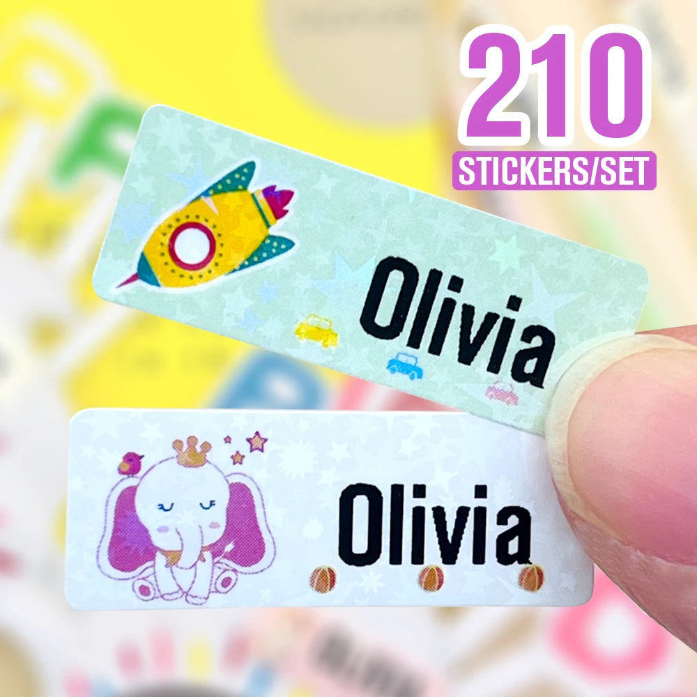 210pcs Personalized Waterproof Name Tag Stickers for Kids