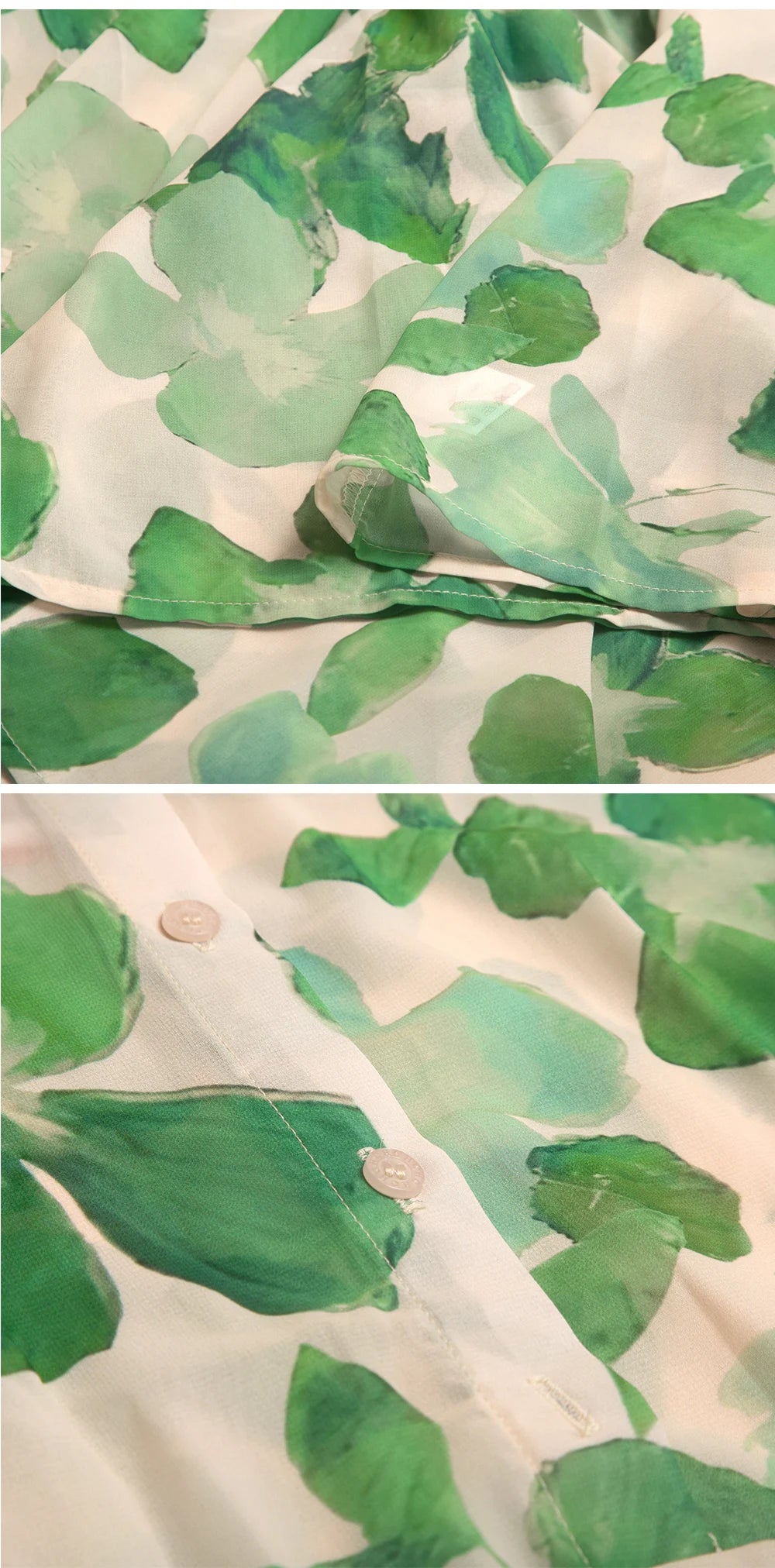 CHCH Women's Dress 2025 Spring New Long Sleeve Collar Green Flower Vacation