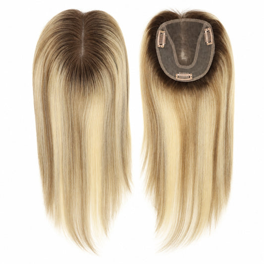 Straight Clip-In Hair Topper with Lace Base – 12 Inch