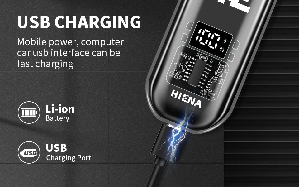 HIENA Electric Hair Trimmer & Grooming Kit — Rechargeable Multi-Purpose Clipper