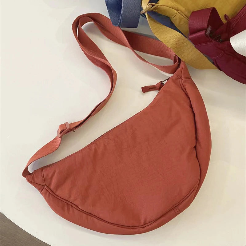 Nylon Hobos Women's Shoulder Dumpling Bag Large Capacity Travel Crossbody Half Moon Bags Outdoor Phone Pouch Handbags Wholesale